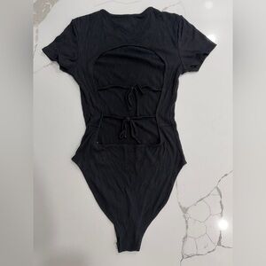Wild Fable Ribbed Black Bodysuit
